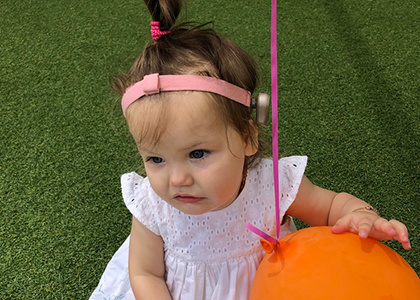 Violet With Orange Balloon