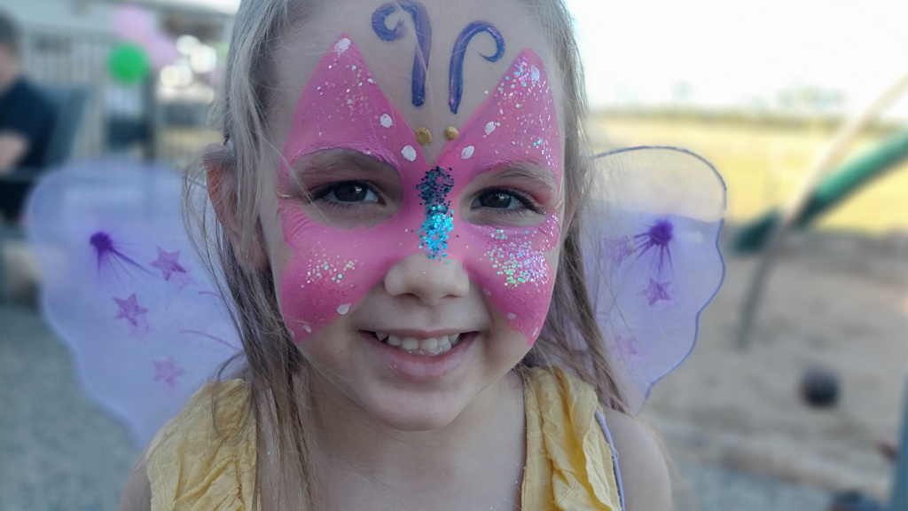 Img Pipper With Butterfly Face Paint