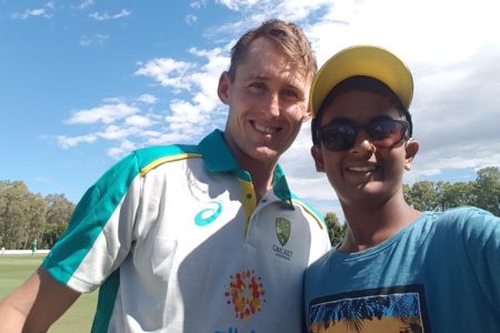 Img Vivek With Australian Cricketer Marnus Labuschagne