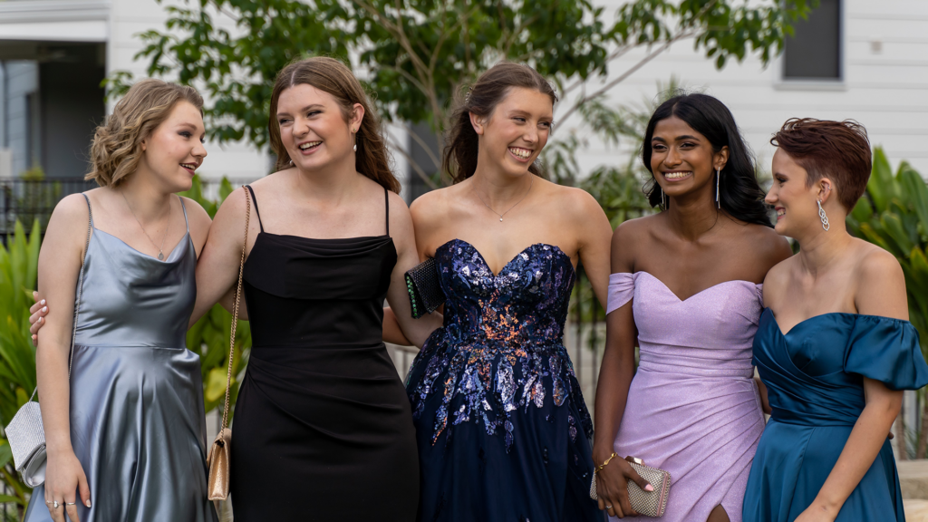 Ruby With Friends At Her School Formal